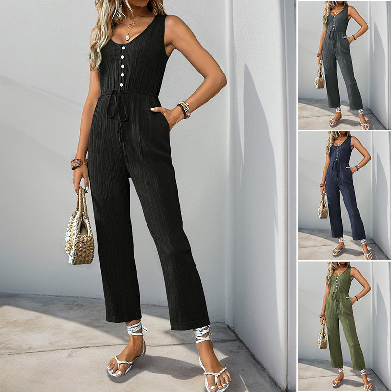 European and American women's vest jumpsuit